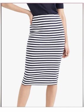 J. Crew striped nautical knit pencil skirt sz 2